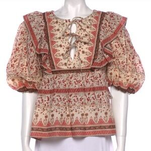 Sea New York printed Puff Sleeve Blouse - Sz M